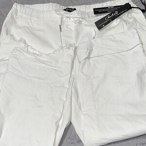 Sz. L⭐️NWT Charlie B White Crinkle Drawstring Pants